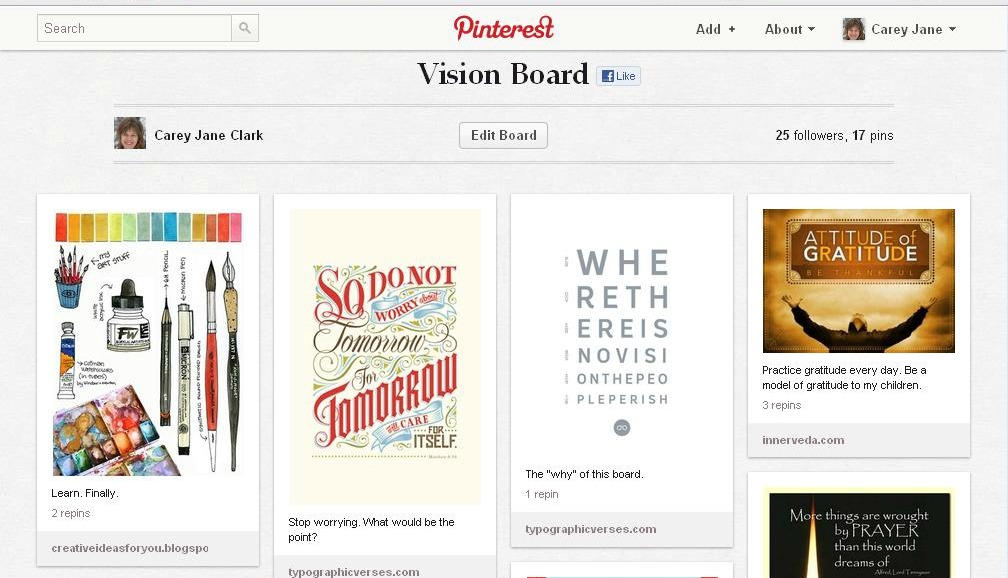 Pinterest Vision Board